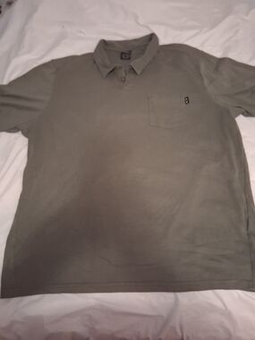 Men's Olive Green Polo Shirt with Chest Pocket